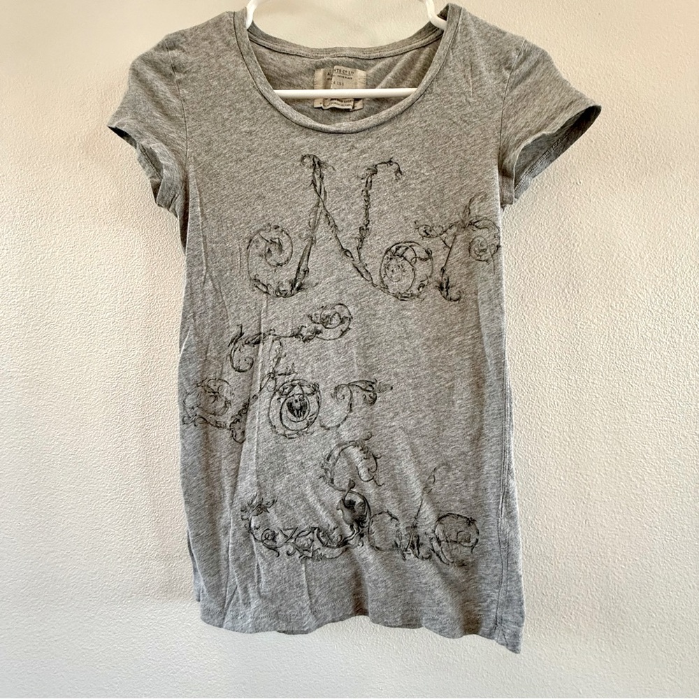 All Saints Gray Graphic T-Shirt